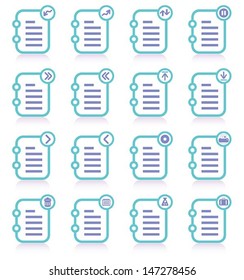 Set of file management and administration icons, vector