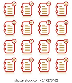 Set of file management and administration icons, vector