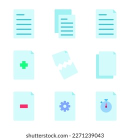 Set of File Outline Icon. Copy, Setting, Remove File, File Management, and More Editable Stroke. Vector Eps 10