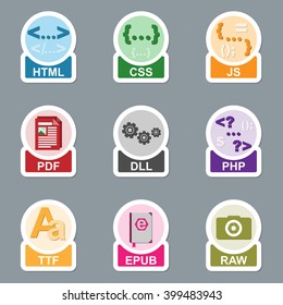 Set of file type icons
