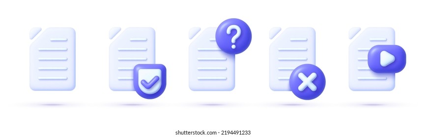 Set with files set 3d for paper design. Update concept. Web search concept. Vector file