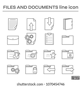 Set, files and document icons.