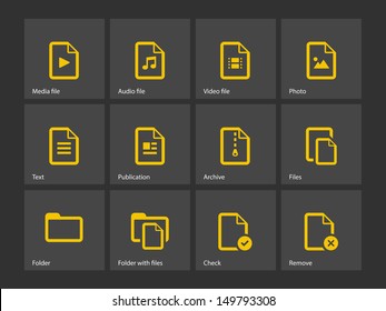 Set of Files icons. Vector illustration.