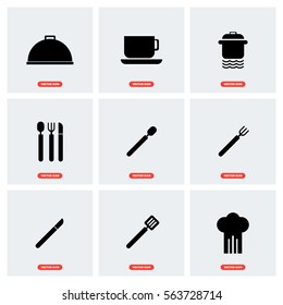 Set of Filled Kitchen Icons such as pan, cock, kettle, kitchen, 