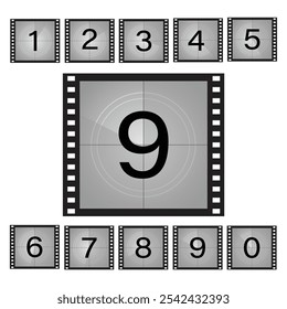 Set Of Film Countdown Vector Design.