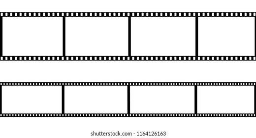 Set of film frame on a transparent background. Vector illustration.
