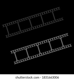 Set of film frame, vector illustration on black