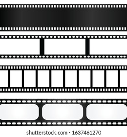 Set of film strip frame, vector template illustration