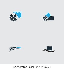 set of film strip Logo Template vector illustration design on gray background