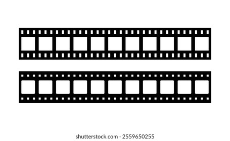 Set of film strip template. movies flim roll. black and white film strip. cinema tape frames. vintage video photo filmstrip roll. cinema or photograph camera long film