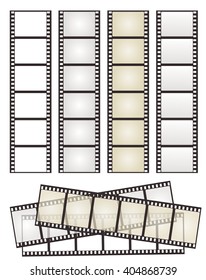 set of film strip with variation on white