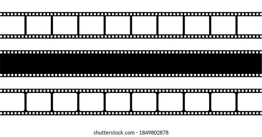 Set Film Strips Isolated On Transparent Stock Vector Royalty Free