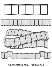 set of film strips various forms on white for Your design. vector illustration