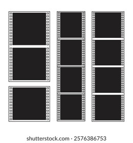 Set Of Film Strips Vector Design.