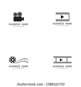 Set of filmstrip Logo Template vector illustration design