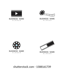 Set of filmstrip Logo Template vector illustration design