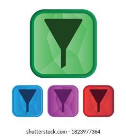 set of filter funnel icon on white background