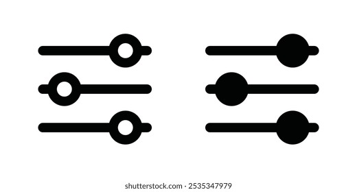 set of filter icon in glyph vector design isolated background