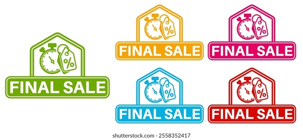 set Final sale banner template design social media template design vector illustration