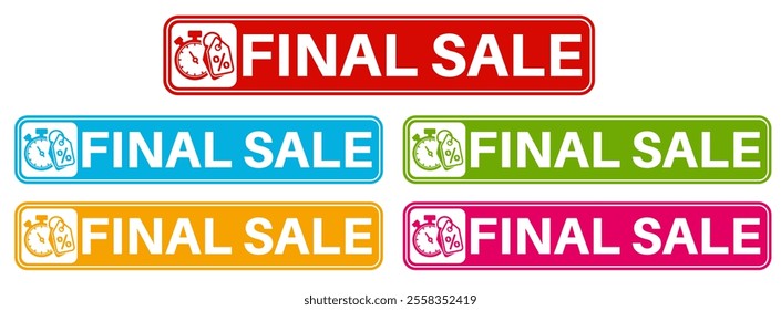 set Final sale banner template design social media template design vector illustration