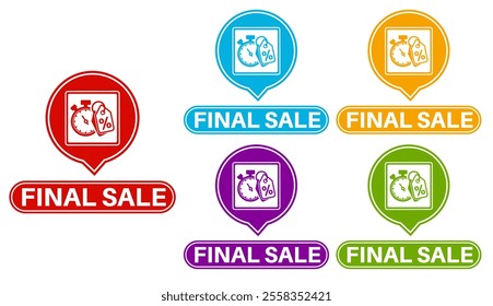 set Final sale banner template design social media template design vector illustration