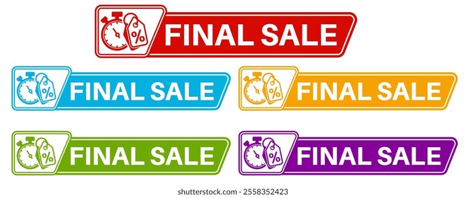 set Final sale banner template design social media template design vector illustration