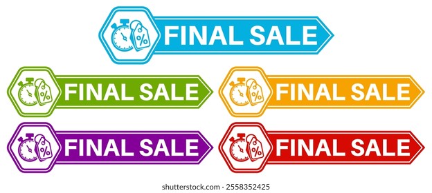 set Final sale banner template design social media template design vector illustration