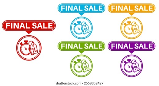 set Final sale banner template design social media template design vector illustration