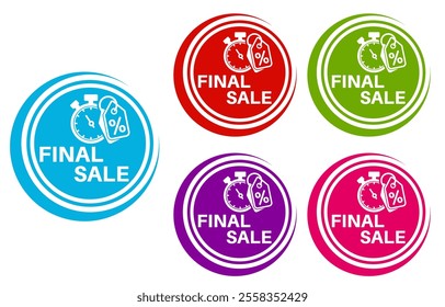 set Final sale banner template design social media template design vector illustration