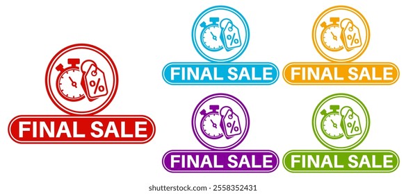 set Final sale banner template design social media template design vector illustration