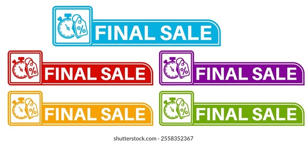 set final sale sign labels icon. end sale sticker design labels closing symbol template vector illustration