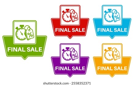 set final sale sign labels icon. end sale sticker design labels closing symbol template vector illustration