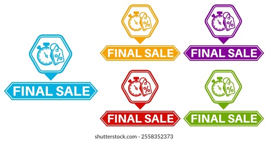 set final sale sign labels icon. end sale sticker design labels closing symbol template vector illustration