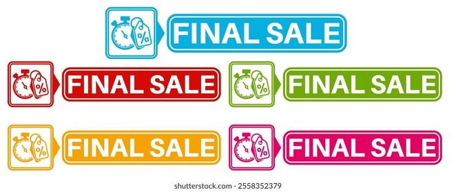 set final sale sign labels icon. end sale sticker design labels closing symbol template vector illustration