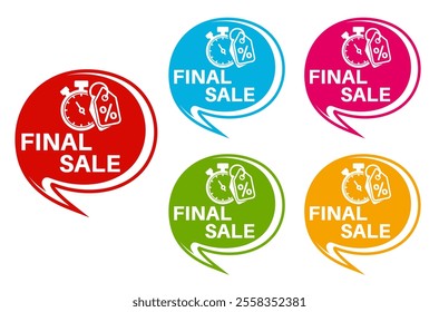 set final sale sign labels icon. end sale sticker design labels closing symbol template vector illustration