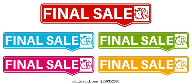 set final sale sign labels icon. end sale sticker design labels closing symbol template vector illustration