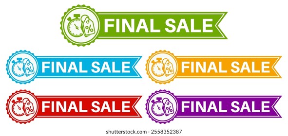 set final sale sign labels icon. end sale sticker design labels closing symbol template vector illustration