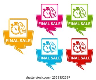 set final sale sign labels icon. end sale sticker design labels closing symbol template vector illustration