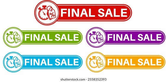 set final sale sign labels icon. end sale sticker design labels closing symbol template vector illustration