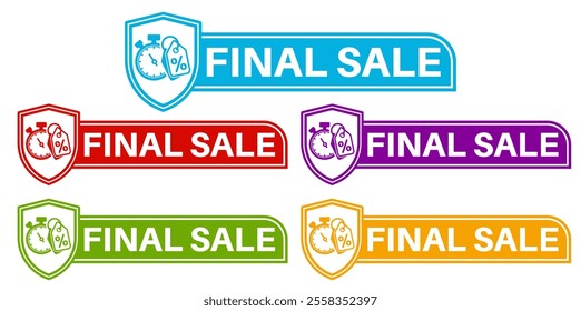 set final sale sign labels icon. end sale sticker design labels closing symbol template vector illustration