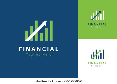 Conjunto de plantillas de diseño de vectores del logotipo de contabilidad de finanzas con un estilo de color diferente