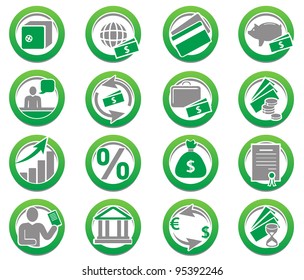 Set of finance and bank icons.