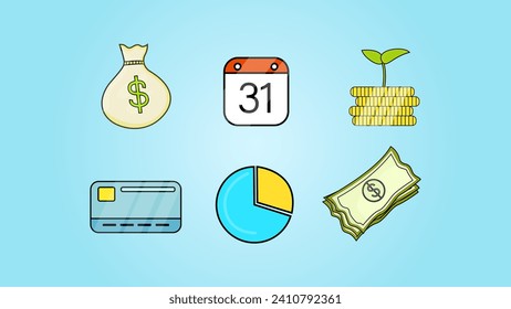 Set of Finance and Business icon, Scalable Vector Illustration