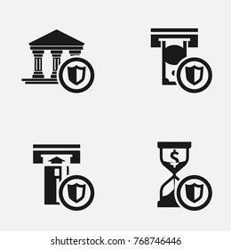 Set of finance control and defense vector   icons.