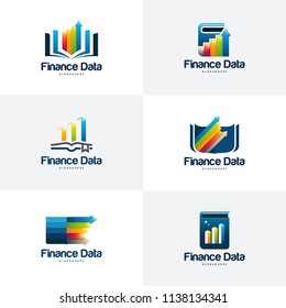 Set of Finance Data Logo designs concept vector, Stats logo designs template vector