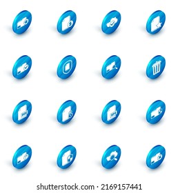Set Finance document, Cloud with check mark, Document star, folder and, DOC file, protection concept, Trash can and Search icon. Vector
