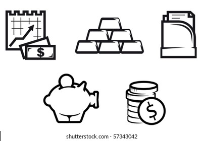 Set of finance and economic symbols. Jpeg version also available in gallery