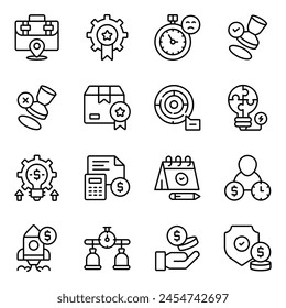 Set of Finance and Economy Linear Icons 

