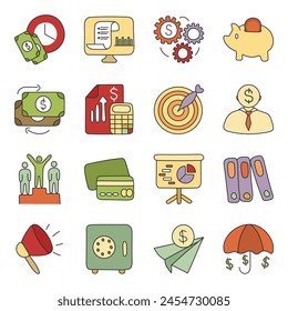 Set of Finance Flat Icons 

