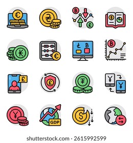 Set of Finance Flat Icons